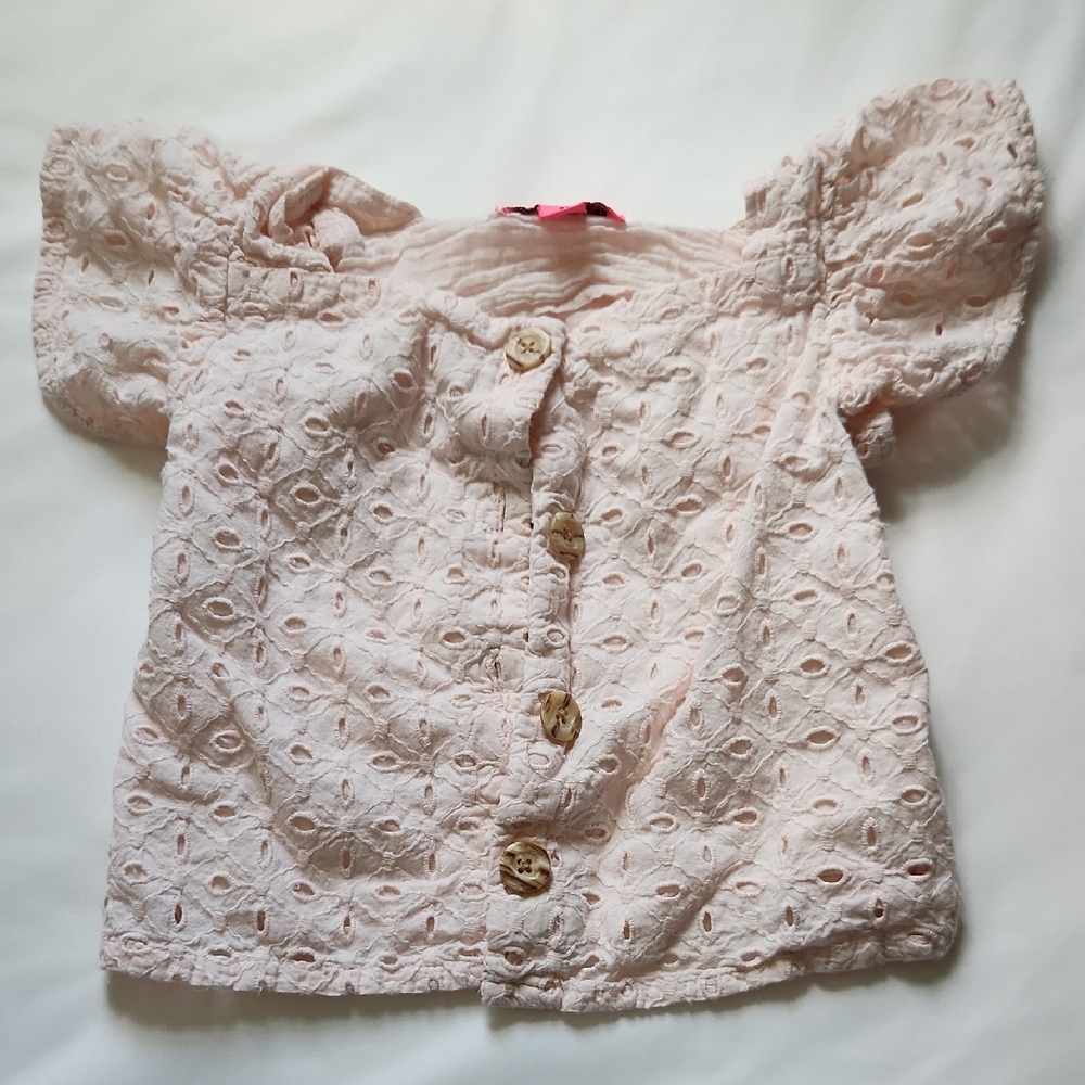 Pink Eyelet Kids Top